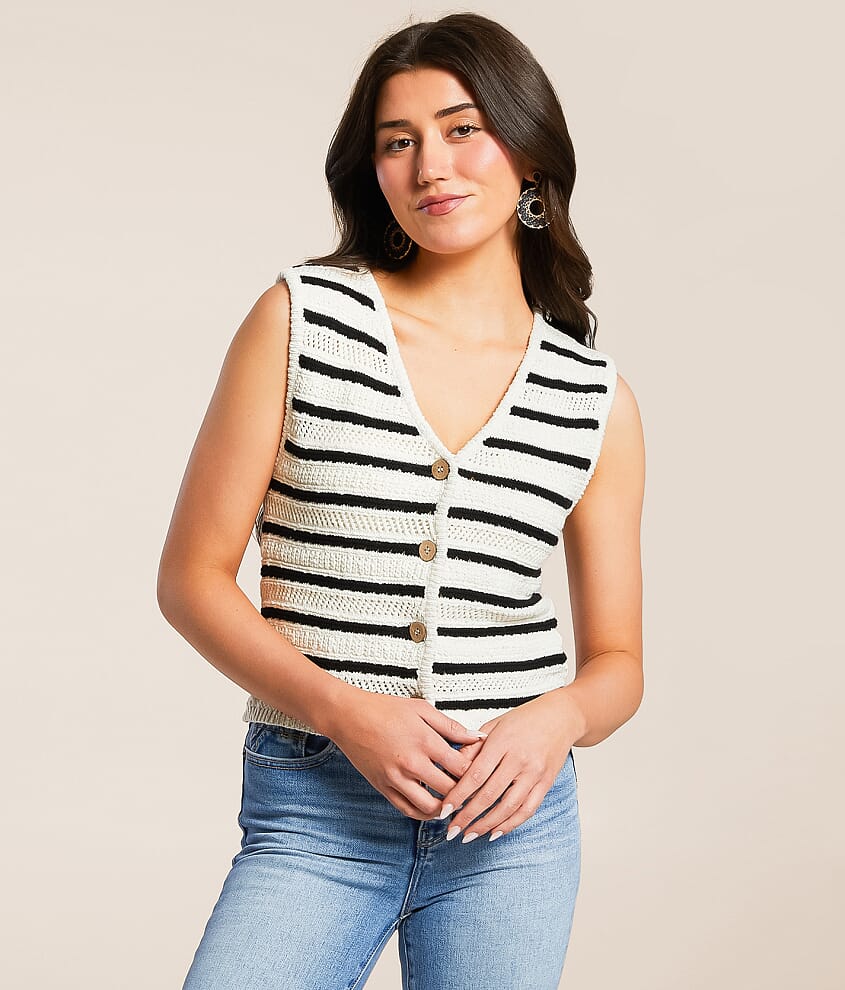 Striped Sweater Tank Top