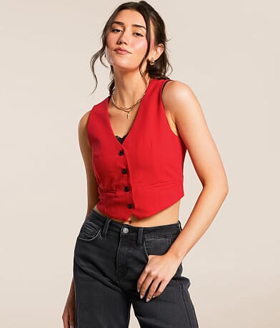 Double Zero Classic Cropped Vest front view