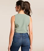 Double Zero Classic Cropped Vest - Women's Coats & Jackets in Sage
