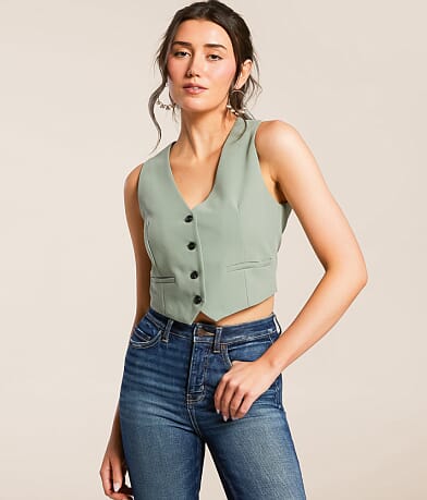 Double Zero Classic Cropped Vest front view