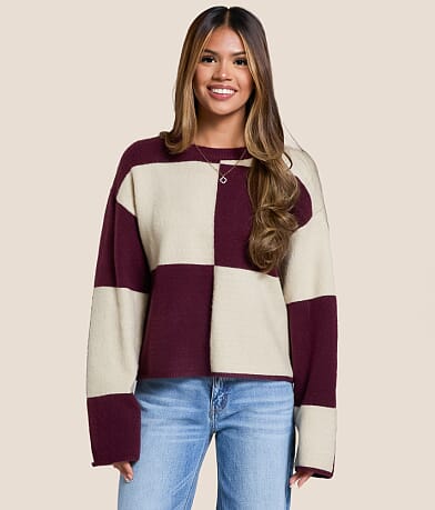 Double Zero Checkered Sweater front view