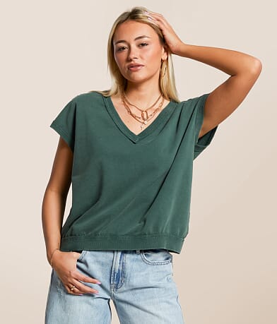 Gilded Intent Washed Dolman Oversized Pullover front view