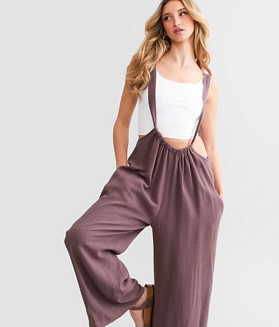 Very J Nylon Romper - Women's Rompers/Jumpsuits in Mocha