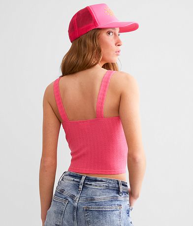 Willow &amp; Root Textured U-Wire Cropped Tank Top BACK