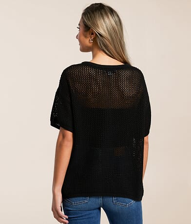 Hyfve Open Stitch Henley Sweater back view
