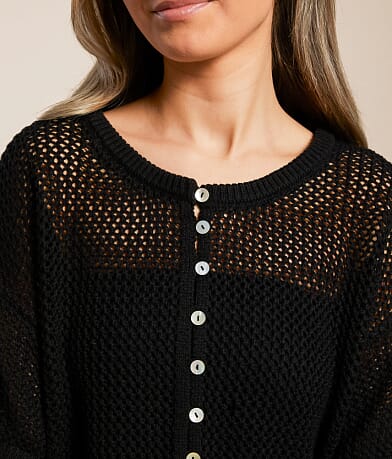 Hyfve Open Stitch Henley Sweater misc detail 1 view