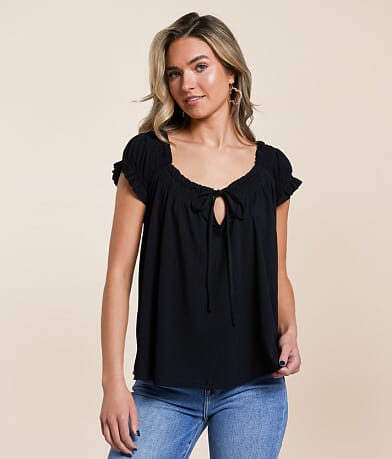 Hyfve Ruffle Top full left side view