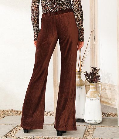 Willow &amp; Root Ribbed Knit Split Flare Pant BACK
