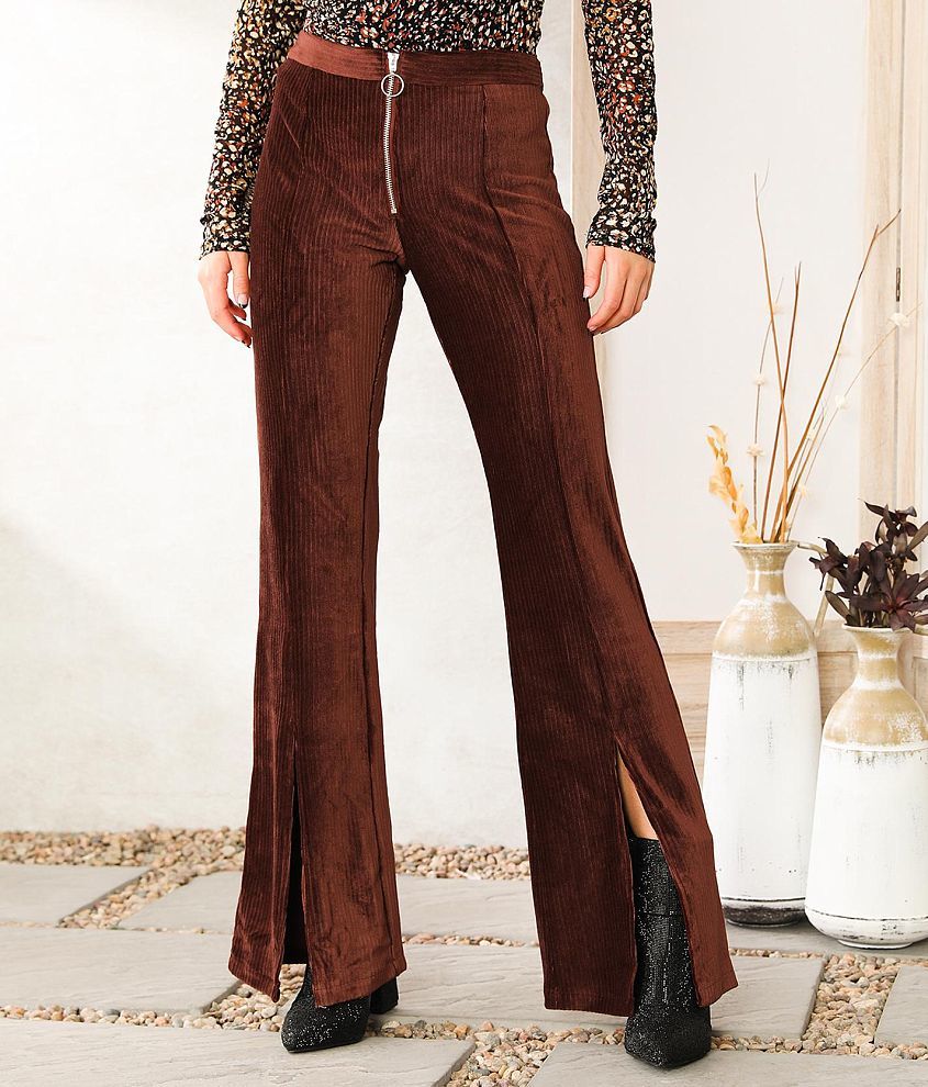 Willow & Root Ribbed Knit Split Flare Pant - Women's Pants in