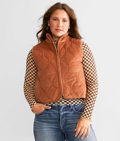 BKE Quilted Corduroy Vest full left side view