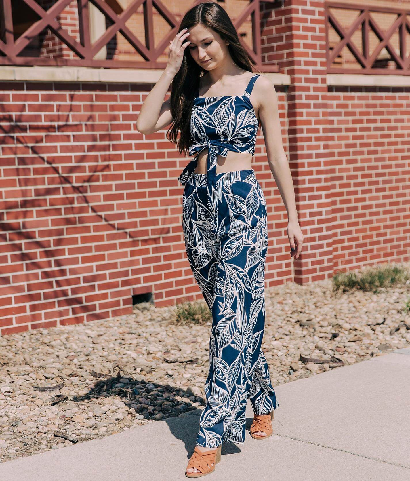 two piece jumpsuit floral