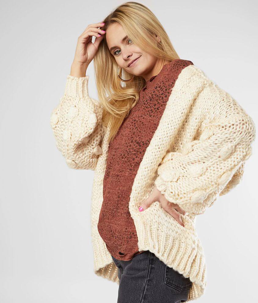 White bobble outlet cardigan