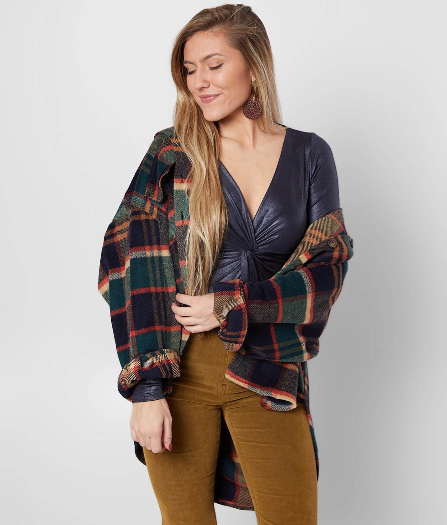 flannel jacket women's with hood