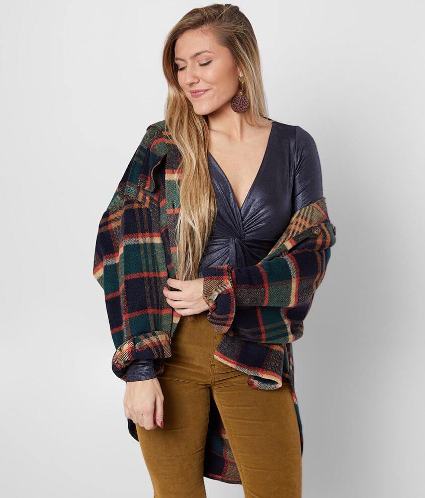 Oversized shop flannel coat