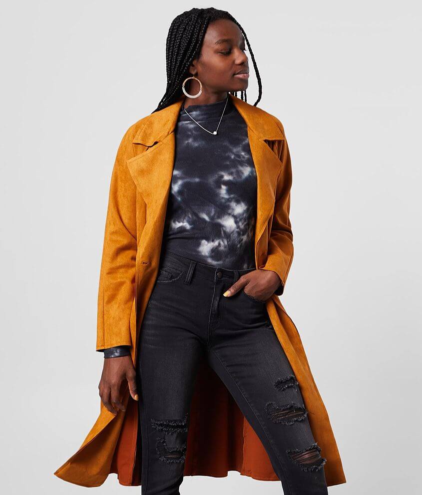 Faux suede hot sale trench coats