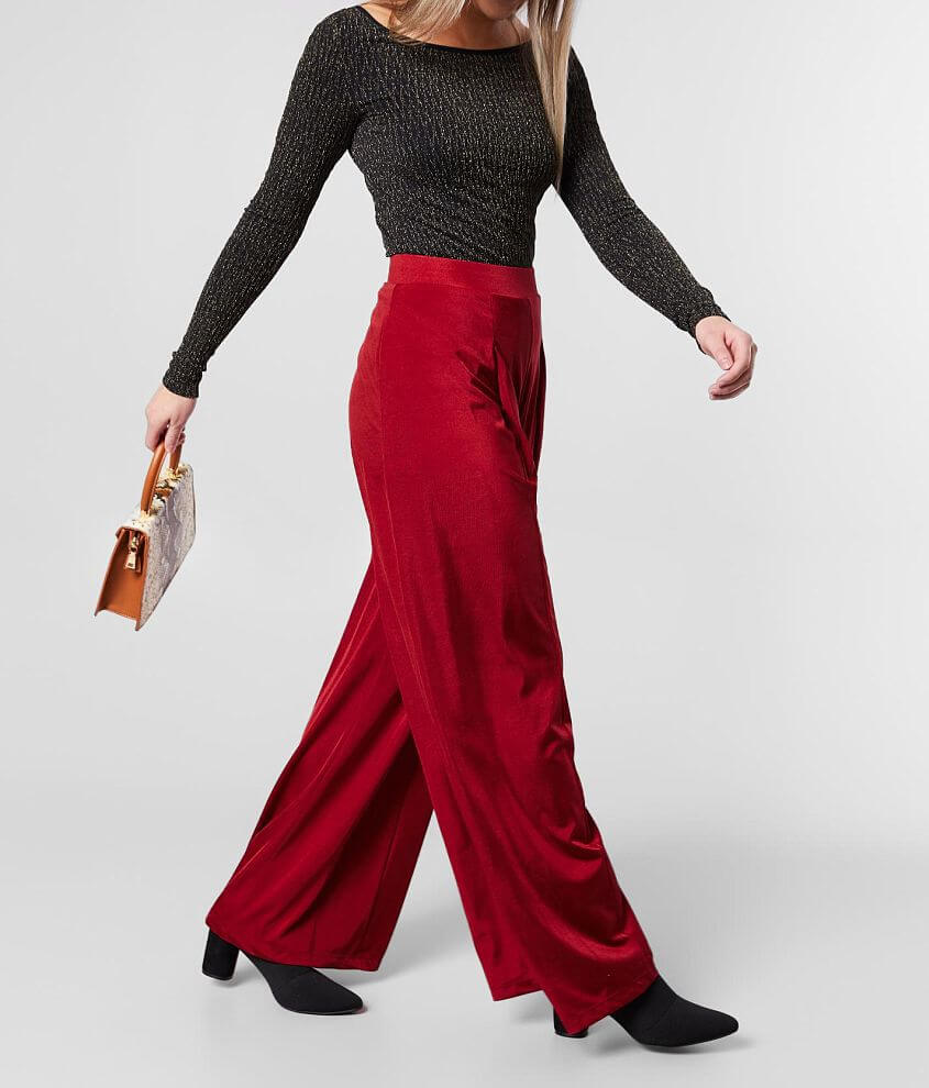 FAVLUX Satin Wide Leg Stretch Pant front view