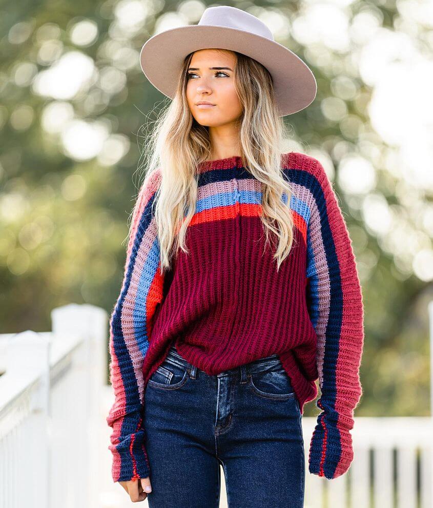 Hyfve Striped Boat Neck Sweater - Women's Sweaters in Multi