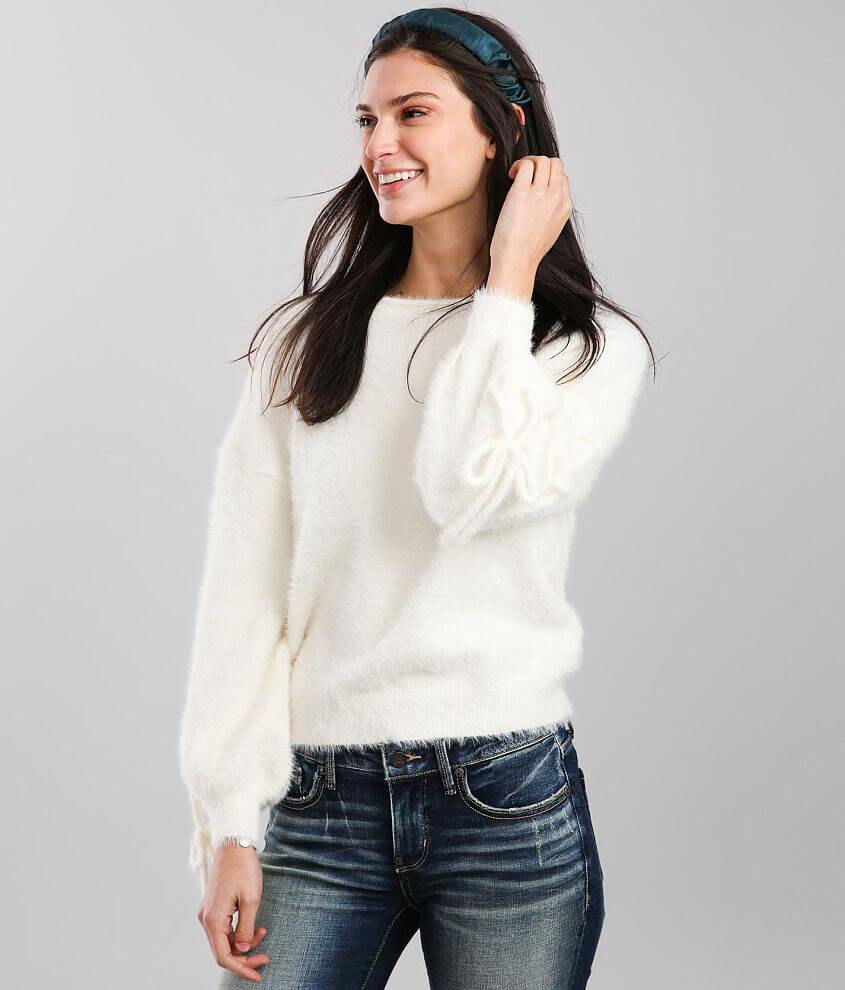 Hyfve Eyelash Knit Sweater Women's Sweaters in Off White Buckle