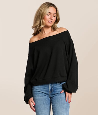 Hyfve Off The Shoulder Cropped Top front view