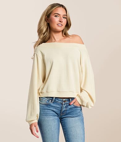 Hyfve Off The Shoulder Cropped Top front view