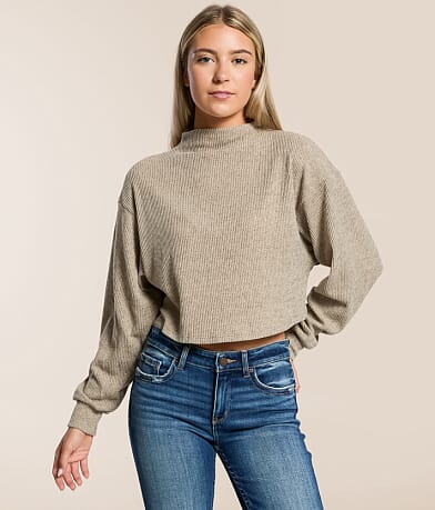 Hyfve Mock Neck Cropped Top front view