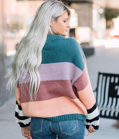 Hyfve Color Block Striped Sweater BACK