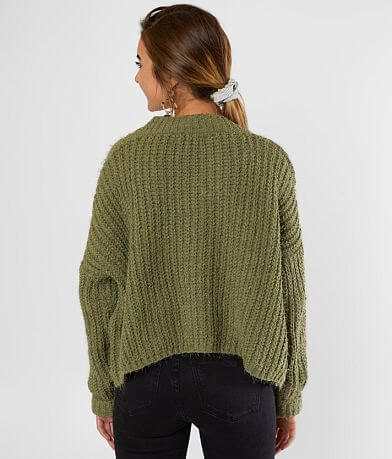 Fashion on Earth Plush Yarn Cropped Sweater BACK