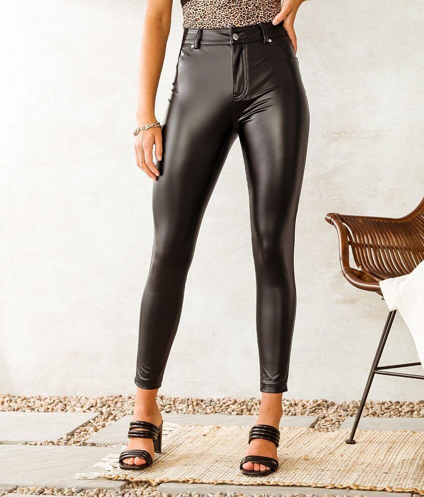 Women's High-Rise Vegan Leather Dad Pants