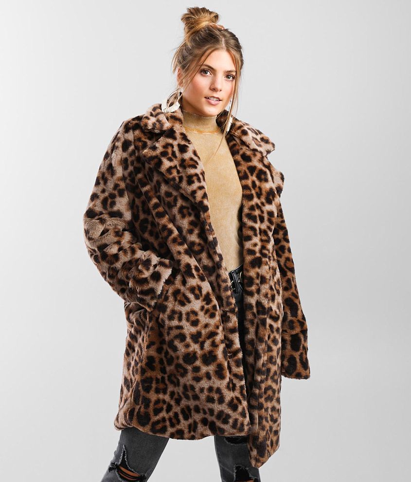 Hyfve Cheetah Faux Fur Jacket front view