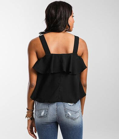 Hyfve Flowy Ruffle Tank Top BACK