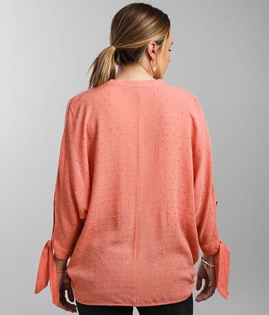 Hyfve Swiss Dot High Low Hem Blouse BACK