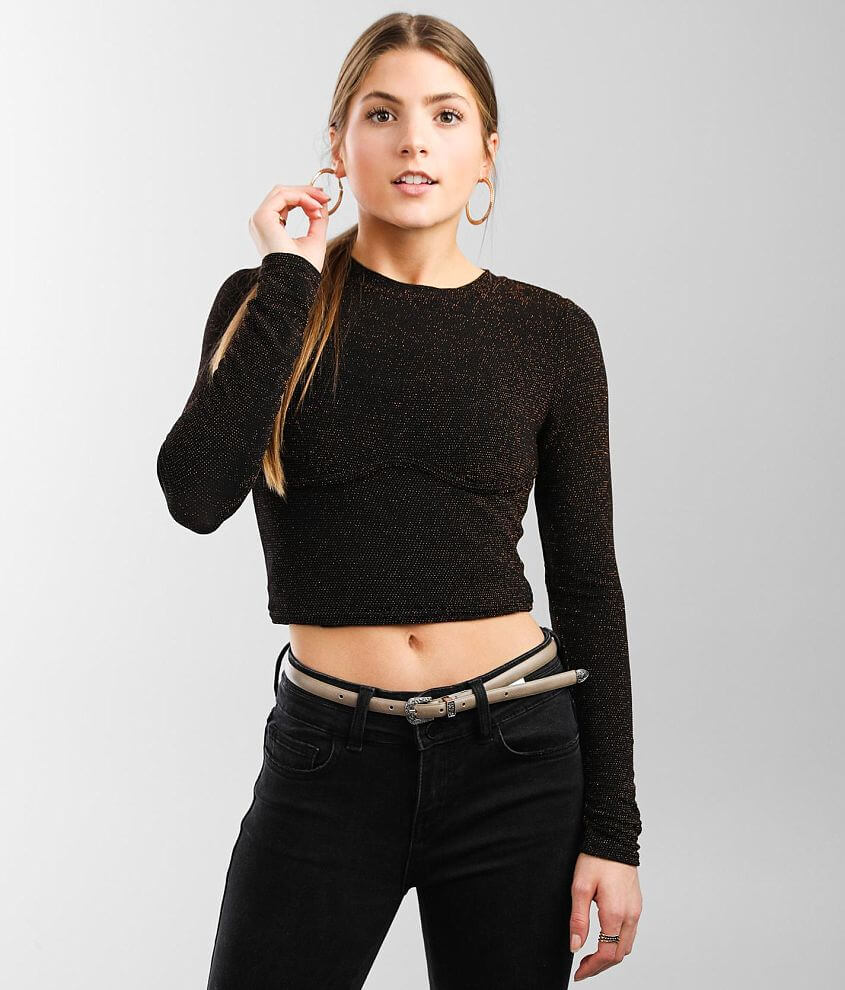 Hyfve Lurex Cropped Top front view