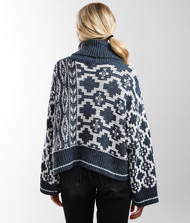 Hyfve Patterned Cowl Neck Sweater BACK