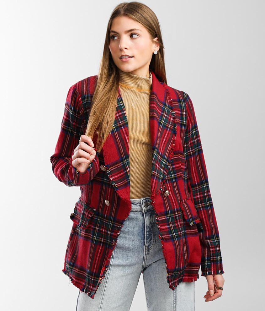 Hyfve Plaid Blazer Jacket - Women's Coats/Jackets in Red | Buckle