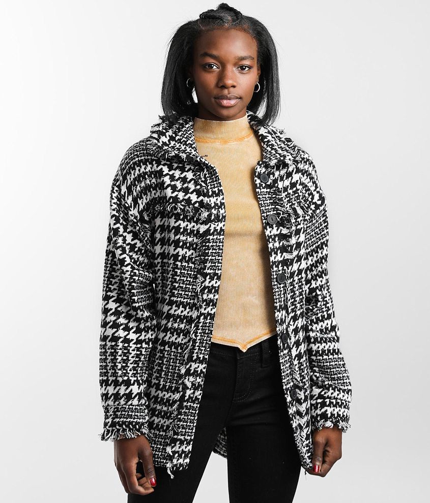 Hyfve Houndstooth Shacket front view