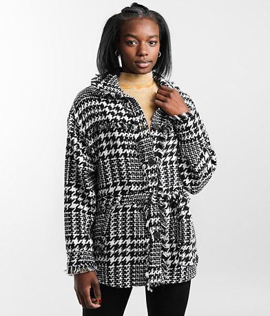 Hyfve Houndstooth Shacket full right side view