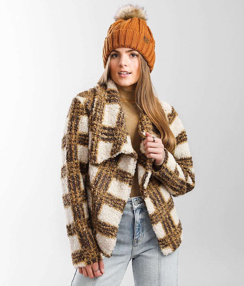 Plaid sherpa outlet jacket women's