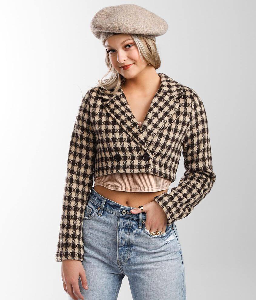 Houndstooth hotsell cropped jacket