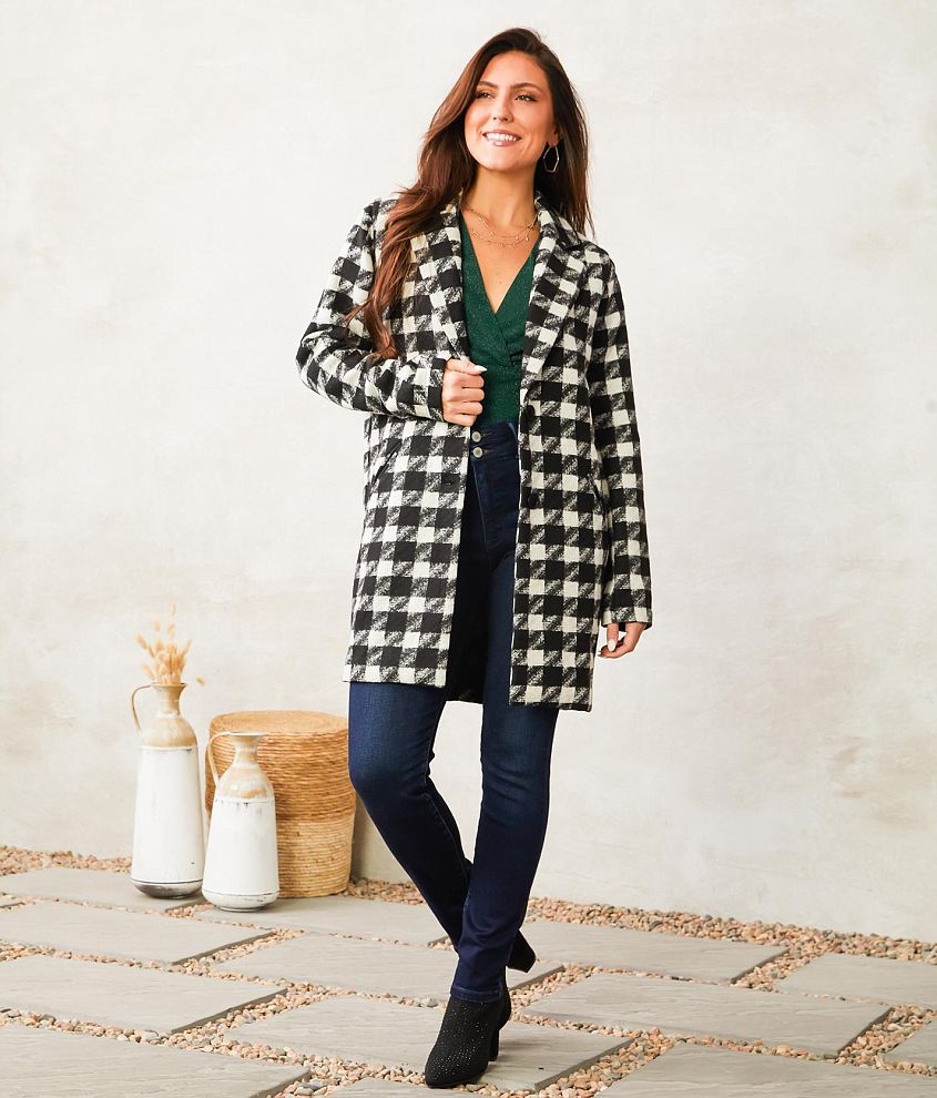 Willow &#38; Root Checkered Dress Coat front view