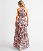 loveable gold lace maxi dress in grey Chaser Marquise Maxi Dress