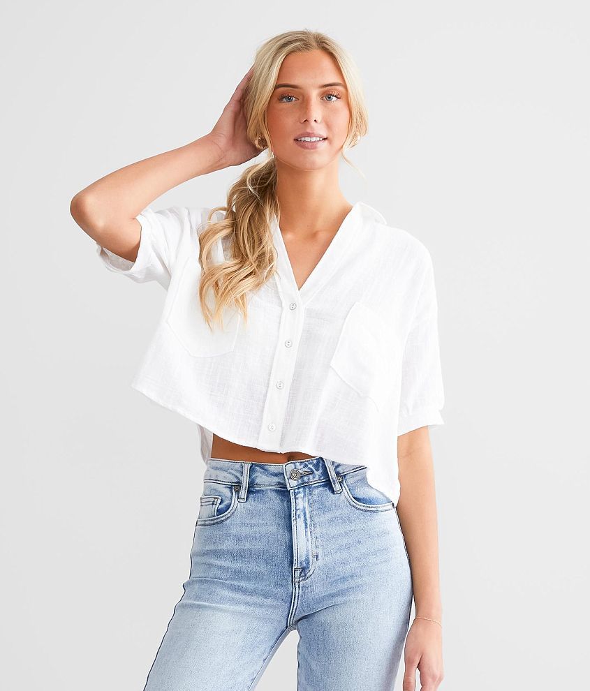 Hyfve Sweet Girl Cropped Top - Women's Shirts/Blouses in White | Buckle