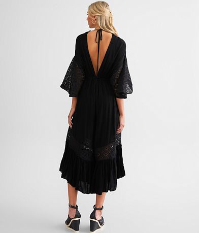 Hyfve Crinkled Wide Leg Cropped Jumpsuit BACK
