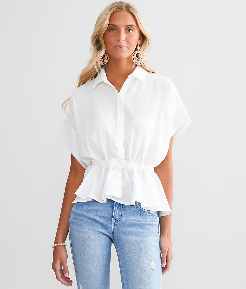 White blouse 2025 with peplum