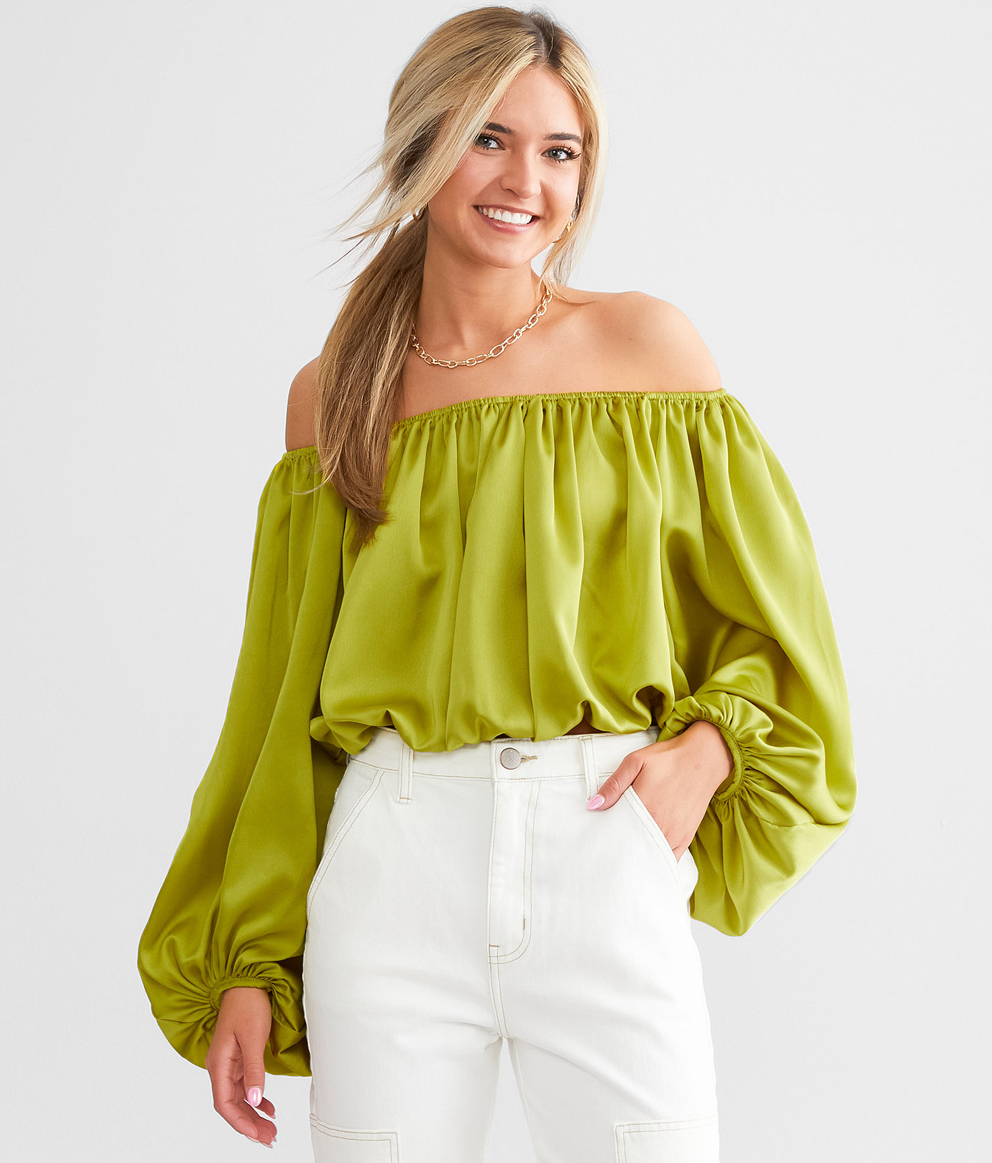 Seamless Off-the-Shoulder Crop Top