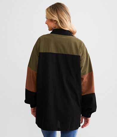 Hyfve Color Block Corduroy Shirt back view