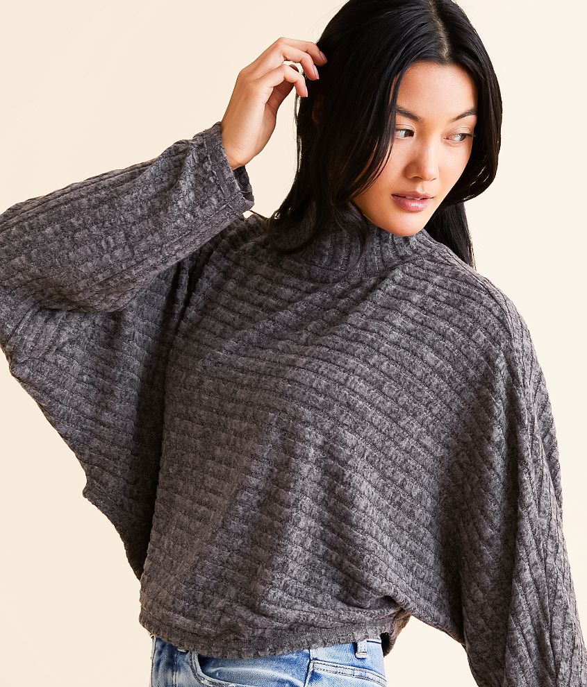 Ribbed Mock Neck Cropped Top