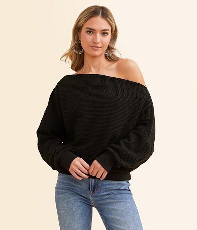 Hyfve Asymmetrical Boat Neck Top front view