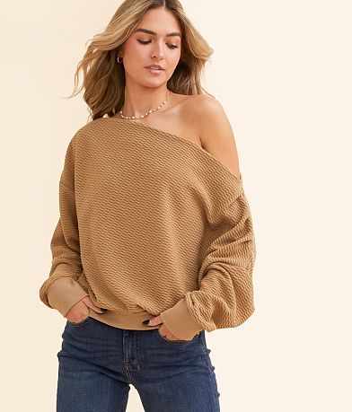 Hyfve Asymmetrical Boat Neck Top front view