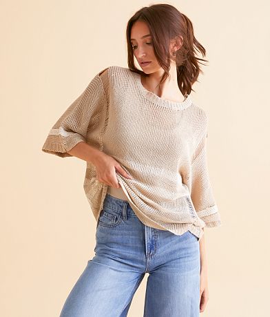 Hyfve Destructed Stripe Sweater front view