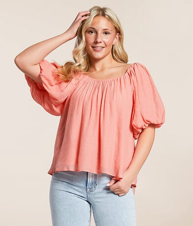 Hyfve Puff Sleeve A-Line Top front view